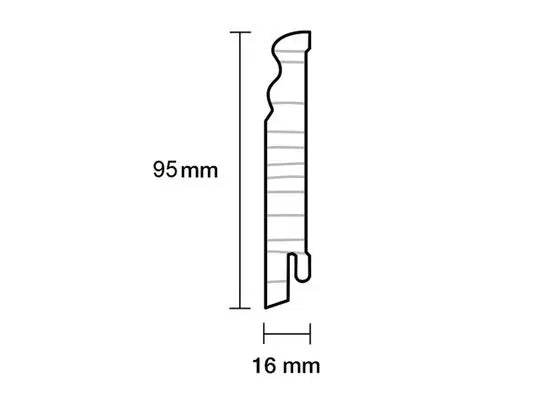 Sockelleiste Altdeutsches Profil weiß lackiert 95 mm KGM