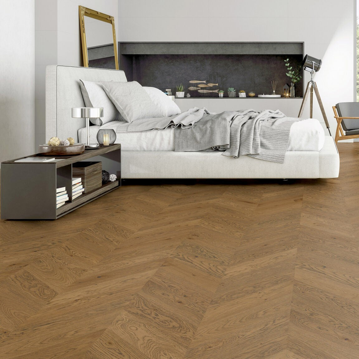 ter Hürne Parkett Eiche Karlstad Chevron OLIO