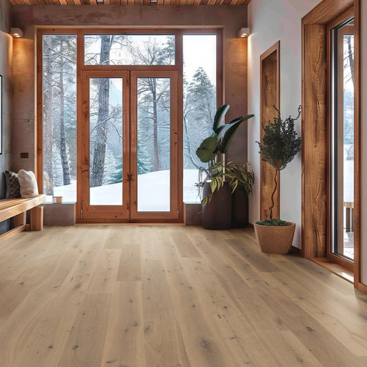 Thede & Witte Boston Landhausdiele Eiche astig gebürstet geräuchert weiß geölt