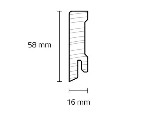 Sockelleiste Modern Ahorn canadisch natur lackiert 40 mm KGM
