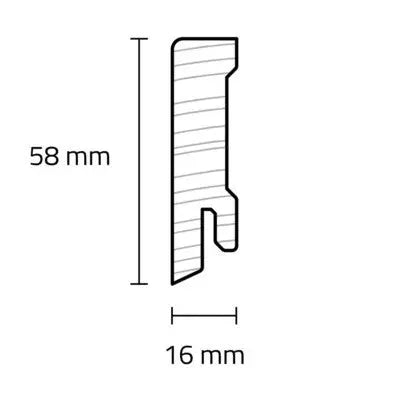Sockelleiste Modern Ahorn canadisch natur lackiert 58 mm KGM