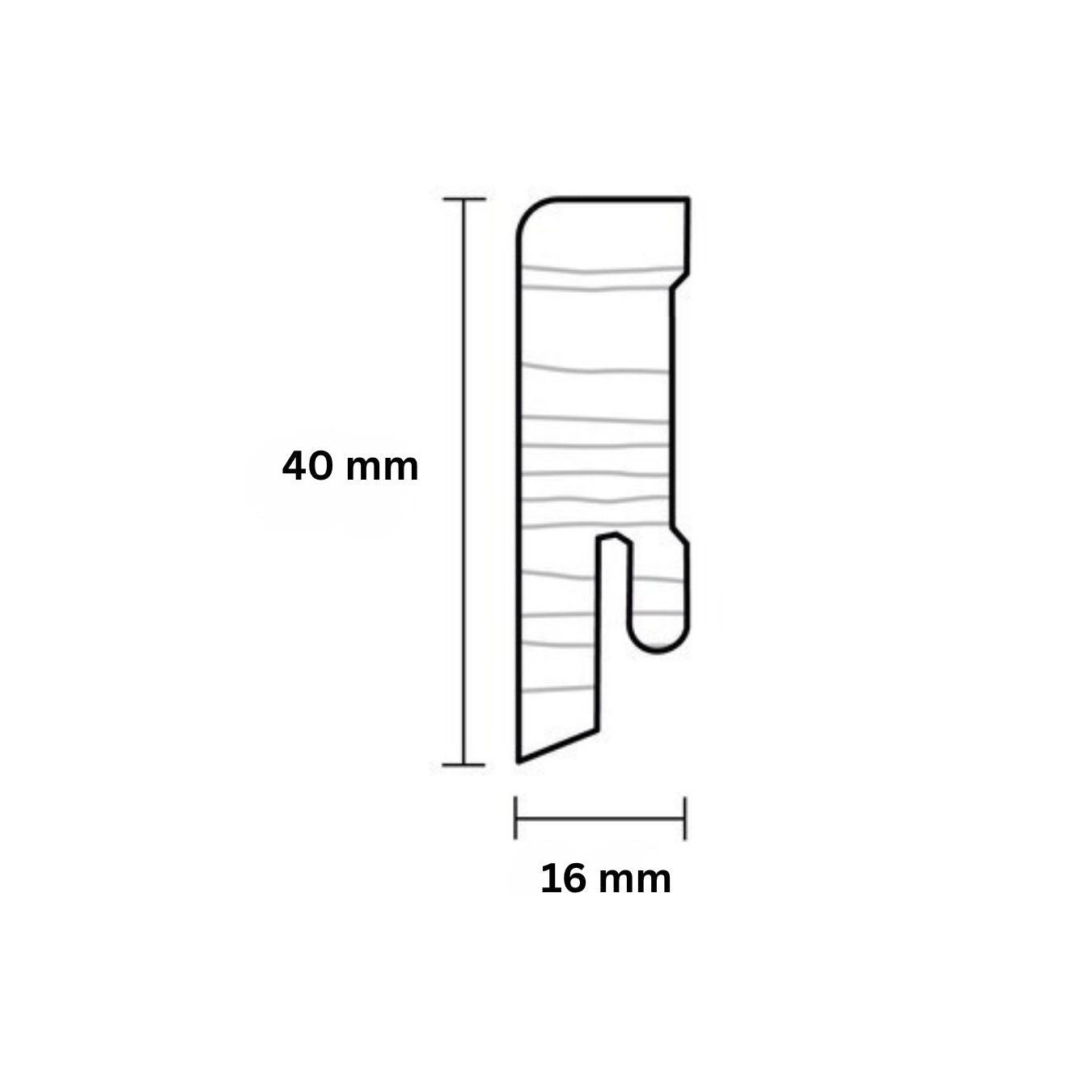 Sockelleiste Cube Eiche furnier