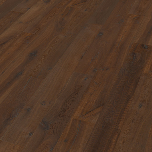 Thede & Witte Boston Landhausdiele Eiche Darkbrown astig gebürstet dunkel geräuchert geölt