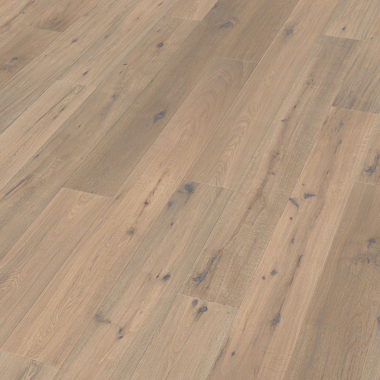 Thede & Witte Boston Landhausdiele Eiche astig handgehobelt geräuchert weiß geölt